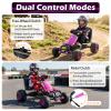 HONEY JOY Pedal Go Kart, 4 Wheeler Toddler Ride On Pedal Car Toy, Forward/Backward, Ergonomic Seat, Handbrake, Steering Wheel, Outdoor Off-Road Racing Go Cart for Kids Boys Girls Gift (Pink) view 3