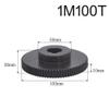 1 Mod 100Teeth Steel Pinion Gear 1M100T Motor Spur Gear Bore 12mm with Keyway 4x1.8mm Outer Dia 102mm view 2