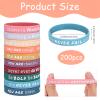 Xaajooio 200 Pcs Motivational Silicone Wristbands, Colorful Inspirational Quote Rubber Bracelets Bulk with Positive Affirmations, for Team Building Office Gifts Party Favors Mental view 2