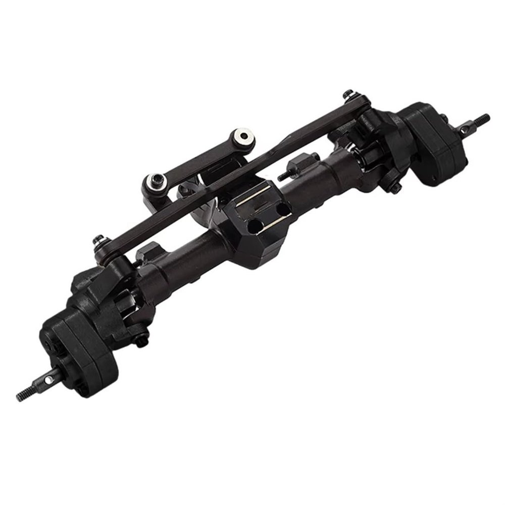 RC Car Front Rear Axle for Axial SCX24 90081 C10 AXl00002 1/24 Remote Control Car Upgraded Part CNC Metal Front and Rear Axle(Black,Front Axle)
