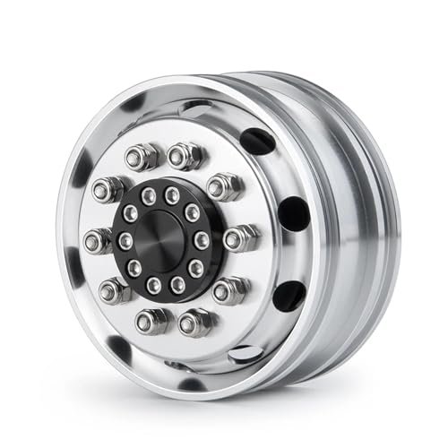 RC Repairs Spare Parts For Tamiya 1/14 Aluminum Alloy Front Wheels Rims Unpowered Hubs RC Car Truck Drag Head Tractor Tires Upgrade Parts(1PCS)