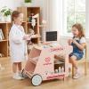 HONEY JOY Wooden Doctor Kit for Toddlers, Pretend Play Kids Hospital Doctor Playset w/Cart, CT Machine, Mobile Medical Station Dentist Vet Clinic, Interactive Accessories, Gift for Boys Girls (Pink) view 2