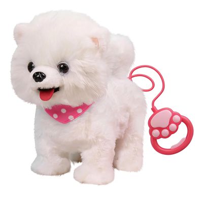 TWAMYCKN Interactive Robot Dog Toy with Touch Sensing and Voice Mimicry, Soft Life-Like Plush Robotic Puppy with Leash Remote and Licking Motion for and Gift