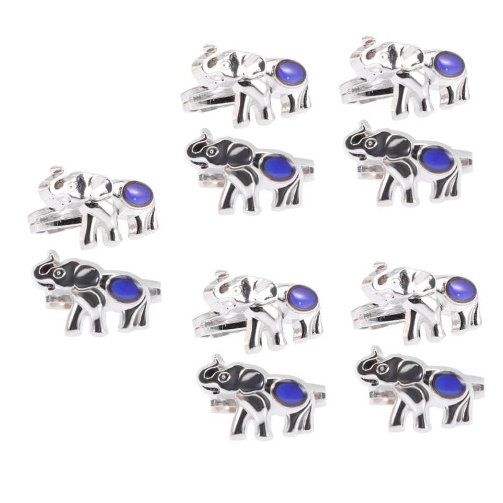MUSM Cartoon Elephant Mood Rings Thermochromic Color Changing Finger Rings Fun Party Favors Open Hand Design for Festivals