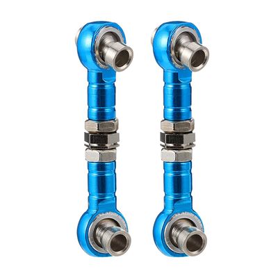 Hemoton 2Pcs Adjustable 43Mm Actuator Link Tie Rod Steering Rod for Rc Car Blue Linkage Pull Set Compatible with Remote Control Vehicles