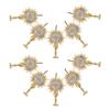 Abaodam 10Pcs Gold Communion Cake Toppers Religious Party Supplies Baptism Cupcake Picks Christian Christening Decorations for Holy Communion and Confirmation Celebrations view 1