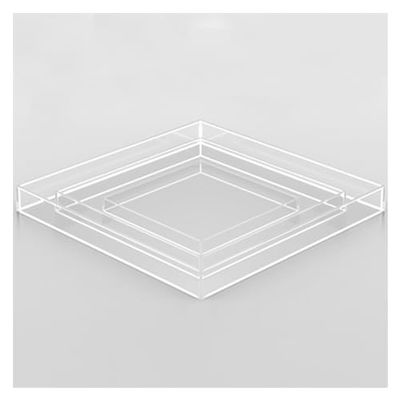 3/4/5mm Thick Clear Acrylic Shallow Water Tank, Photography Storage Tray & Photo Posing Props, Display Case for Cosmetics & Advertising Shooting (15x10x5cm)