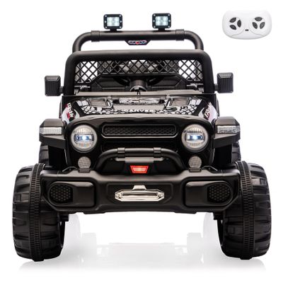 12V Ride on TruckKids Electric Car with Parent Remote Control| Features 3 Speeds Up to 6MPH, 2 * 550w Moto, Safty BeltSpring Suspension, LED Lights, Music for Children Aged 2-8 YearsBlack