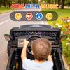 12V Ride on TruckKids Electric Car with Parent Remote Control| Features 3 Speeds Up to 6MPH, 2 * 550w Moto, Safty BeltSpring Suspension, LED Lights, Music for Children Aged 2-8 YearsBlack view 2