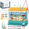 Uanqfegy Educational Baby Aquarium Toy with Light & Music, Magnetic Fishing Set with 4 Fish, 2 Rods & Net for Kids view 2