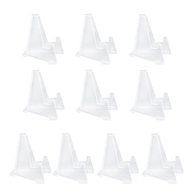 Abaodam 10Pcs Plastic Coin Display Rack and Medal Easel Stand for Collectors, Small Square and Round Storage Holder, Suitable for Coin Collection Display and Organization
