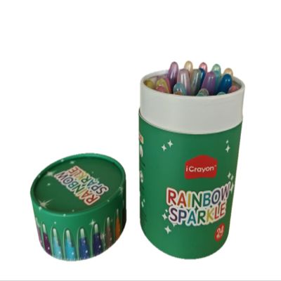 24 Colors Rainbow Sparkle Metallic Watercolor Gel Crayons, Glitter Twistable Crayons for Toddlers, Non-Toxic, Hands Cleand, Washable, Coloring Gifts for Boys and Girls