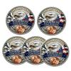 2025 New Final Cent Tribute Coin, Final Cent Memorial Coin 1909-2025 - Nostalgic Commemorative Token, American Eagle Design with Flag, Gift for History & Coins Enthusiasts (5PCS) view 1