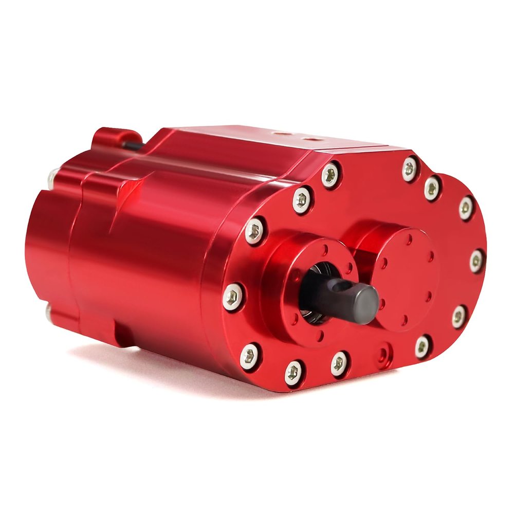 2-Speed 48P Transfer Case Transmission Gearbox with Steel Gears Ratio 1.8:1/0.7:1 for 1/10 RC Crawler Axial SCX10 90046 D90 (Red)