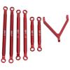 Aluminum Alloy Chassis Link Rod for 1/24 RC Crawler Car, RC Car Chassis Link Rod Upgrade Part, High Strength Linkage System with Brass Ball Heads, Perfect Replacement for Axial SCX (Red) view 4