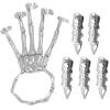 Cndiyald Skeleton Hand Bracelet with 5 Movable Rings, Gothic Punk Jewelry for Halloween Cosplay & Parties, Silver view 1