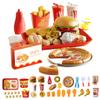 63-Piece Kids Food Play Set, Simulated Fast Food Set with Tray, Hamburger, Hot Dog, French Fries, Kitchen Accessories for Girls and Boys, Birthday view 1