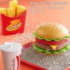 63-Piece Kids Food Play Set, Simulated Fast Food Set with Tray, Hamburger, Hot Dog, French Fries, Kitchen Accessories for Girls and Boys, Birthday view 3
