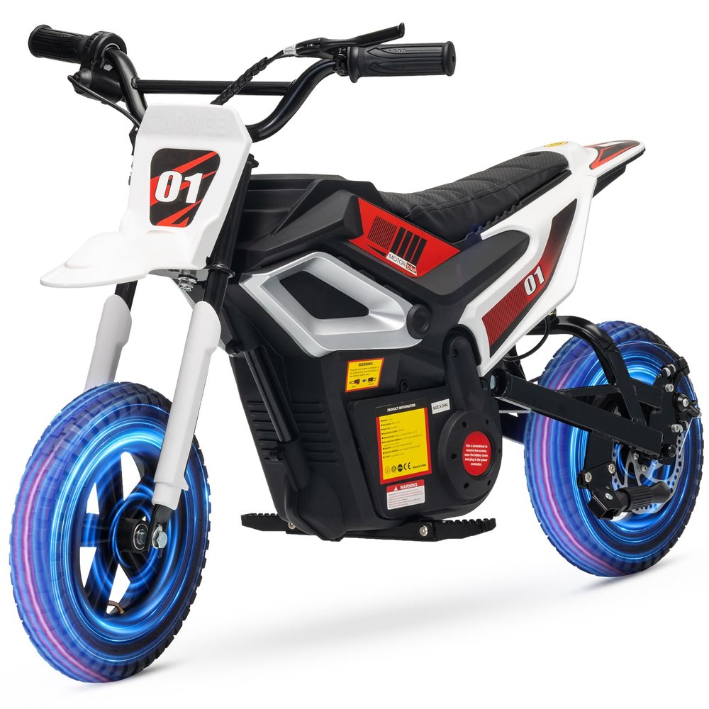 24V Electric Dirt Bike for Kids, 350w Mini Electric Motorcycle with 12" Fat Tires, Up to 14 MPH Speed, 130 Lbs Weight Capacity, Grip Throttle, Kids Off-Road Dirt Bike