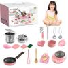 Ferricult Kids Play Kitchen Set, 22pcs/Set Stainless Steel Pretend Cooking with Utensils Cookware, Real Food Making Tool for 7-14 Beginner Cooking Educational Toys view 1