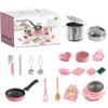 Ferricult Kids Play Kitchen Set, 22pcs/Set Stainless Steel Pretend Cooking with Utensils Cookware, Real Food Making Tool for 7-14 Beginner Cooking Educational Toys view 2