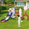 7-in-1 Cactus - Themed PE Slide and Swing Set for Toddlers - Indoor/Outdoor, Blue view 2