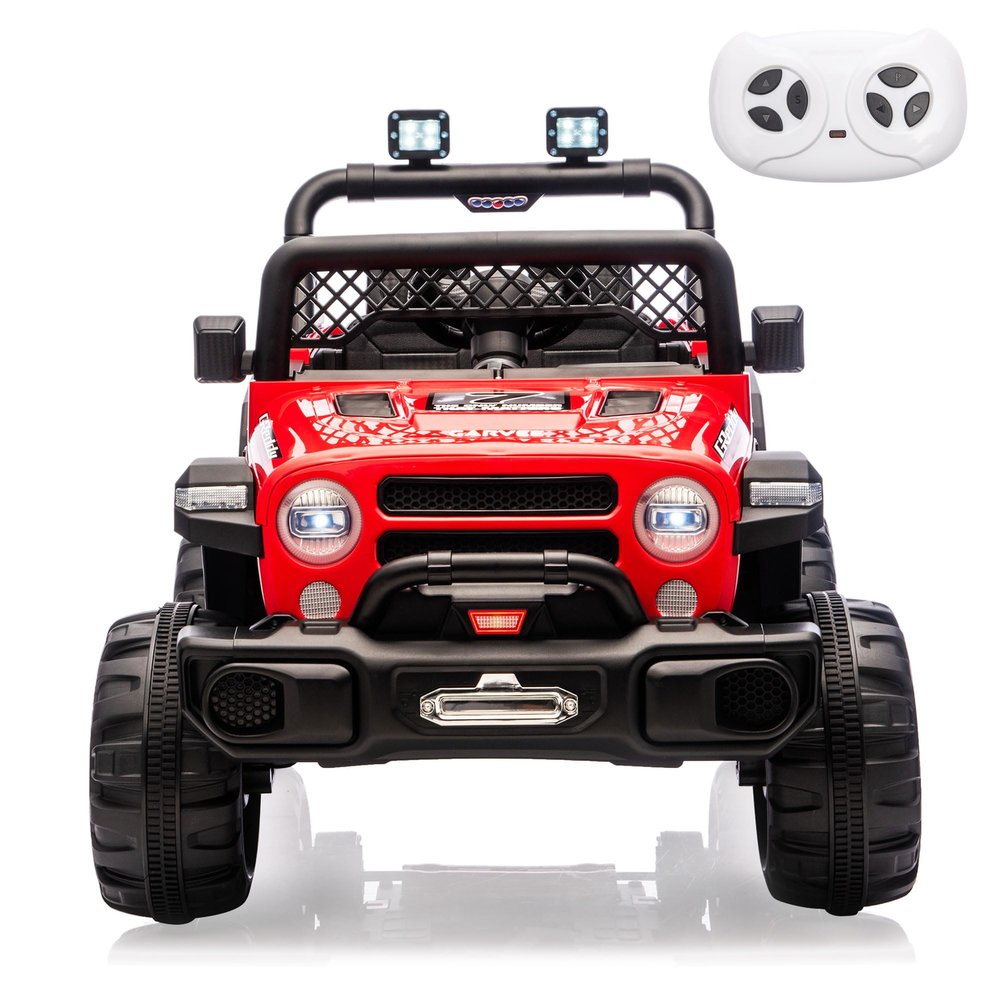 12V Ride on TruckKids Electric Car with Parent Remote Control| Features 3 Speeds Up to 6MPH, 2 * 550w Moto, Safty BeltSpring Suspension, LED Lights, Music for Children Aged 2-8 Years(Red)
