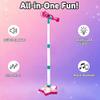 Kids Karaoke Microphone with Stand, Bluetooth Wireless Singing Machine with Rotating Disco Lights & Voice Amplifier, Adjustable Height Microphone Toy for Girls Boys Birthday Gift view 4