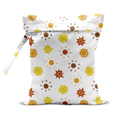 DHKG Sun Wet Dry Bag 12x10 Inch,Waterproof Reusable Wet Bag for Swimsuit, Travel, Beach, Pool, Diapers, Dirty Yoga Gym Clothes, Stroller, Toiletries, Makeup Bags, Sun Gifts for Women Friend
