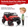 12V Kids Electric Ride on Truck Car w/Parent Remote Control, 3 Speeds 5MPH Max Speed, Spring Suspension, LED Lights, Music, Salfty Belts Kids Electric Ride on Car As a Gift view 4