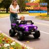 12V Ride on TruckKids Electric Car with Parent Remote Control| Features 3 Speeds Up to 6MPH, 2 * 550w Moto, Safty BeltSpring Suspension, LED Lights, Music for Children Aged 2-8 Years(Purple view 3