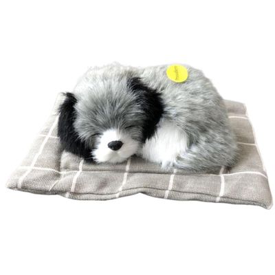 HDBHSBE Dog, 6.7 x 5.1 Inch, Plush Dog Sleeping on a Pad with Barking Sounds, Cute Mini Breathing for Kids, Friends and Family on Birthday, Children's Day