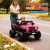 12V Ride on TruckKids Electric Car with Parent Remote Control| Features 3 Speeds Up to 6MPH, 2 * 550w Moto, Safty BeltSpring Suspension, LED Lights, Music for Children Aged 2-8 YearsRosy view 4