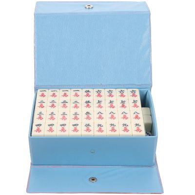 Abaodam Portable Mini Mahjong Set with Dice 2.1Cm Small Tiles for Travel and Family Games Compact Mahjong Tile Set for Leisure Entertainment Random Color
