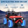 24V Ride on Car for Big Kids, 2 Seater UTV Electric Vehicle with Remote Control, 4WD Kids Ride on Truck, Spring Suspension, LED Lights, Dual Storage, 3 Speeds, Music, Parent Safety Brake view 4