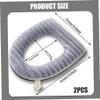 2Pcs Toilet Seat Cover Pad Zippered Washable Toilet Seat Cover Winter Pad Elastic Plaid Soft Warmer AccessoriesToilet view 2