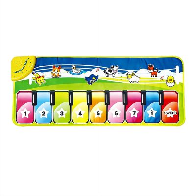 Interactive Music Playmat for Toddlers, Piano Dance Mat with 10 Keys & 8 Instrument Sounds, Record & Playback Function, Foldable Educational Toy for Kids Ages 3+ (Multiple Sizes)