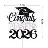 Naicaek Congrats Masters 2026 Cake Topper,Congrats Master Grad Decor view 2