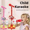 Adjustable Kids Karaoke Microphone with Stand, Extends up to 39.4 Height, Detachable Handheld Mic with LED Light Base & Type-C Adapter, Compatible with Android/iOS/PC for Singing & Parties view 3