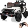 24V Ride on Toy for Big Kids, Adjustable Car Body, 2 Seater Ride on Car, 4WD 24v Electric Power Ride on Truck Toy with Remote Control, 3 Speeds, Built-in Music Player, White view 1