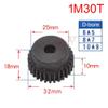 1 Mod 30Teeth Steel Pinion Gear 1M30T Motor Spur Gear with D-Shape Bore 10x9mm Outer Dia 32mm view 2