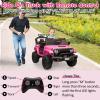 24V 2-Seater Ride on Car for Kids, Adjustable Kids Electric Car with Remote Control, 3 Speeds, Bluetooth, LED Lights, Locking Doors, 3-Point Harnesses, Soft-Start Technology, Pink view 3