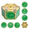 DND Spinning Dice Set, 8-in-1 Hexagonal Metal Dice with D20 Spinner, Unique Fantasy RPG Game Dice with Rotating Top, Perfect for Dungeons & Dragons, D&D DM Gift (Antique Gold) view 2