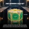 DND Spinning Dice Set, 8-in-1 Hexagonal Metal Dice with D20 Spinner, Unique Fantasy RPG Game Dice with Rotating Top, Perfect for Dungeons & Dragons, D&D DM Gift (Antique Gold) view 4