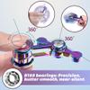 2PC Color+Black Fidget Spinner for Adults, Metal Silent Figette Office Desk Toy Quiet Cool Gadgets Gifts for Teen Boys Kid Anxiety Stress Relief Calm Down Sensory Autism Autistic ADHD view 3