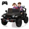 24V 2-Seater Ride on Car for Kids, Adjustable Kids Electric Car with Remote Control, 3 Speeds, Bluetooth, LED Lights, Locking Doors, 3-Point Harnesses, Soft-Start Technology, Black view 1