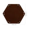 Abaodam Hexagon PU Leather Dice Storage Box Foldable Dice Tray for RPG Tabletop Games with Felt Lining Desktop Sundries Storage Case in Coffee view 2