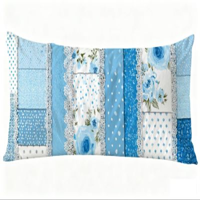 Long Body Pillow for Adults 20x59 Inch, Blue Bed Pillows Soft Support Retro Double Sided Print Linen Throw Pillows Covers, for Side Sleeping Pregnant Pillow with Zipper for Home Bed Room Decor J0-649