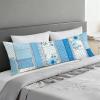 Long Body Pillow for Adults 20x59 Inch, Blue Bed Pillows Soft Support Retro Double Sided Print Linen Throw Pillows Covers, for Side Sleeping Pregnant Pillow with Zipper for Home Bed Room Decor J0-649 view 2