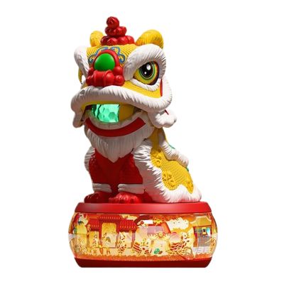 Electric Walking Lion Dance Toy, Interactive Play, 26cm, Chinese Style Electric Lion Toy, Awakening Light Music Gong, Cartoon Musical Walking Animal, Imaginative Play for Tddlers and Preschoolers